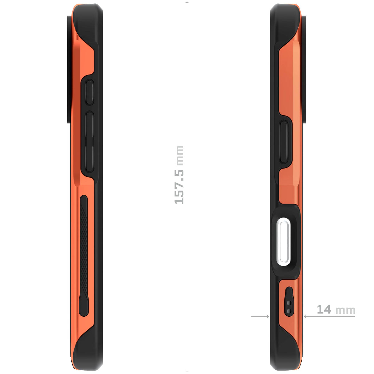 iPhone 18 Pro Case Orange MagSafe Aluminum Metal Bumper Clear Protective Phone Cover