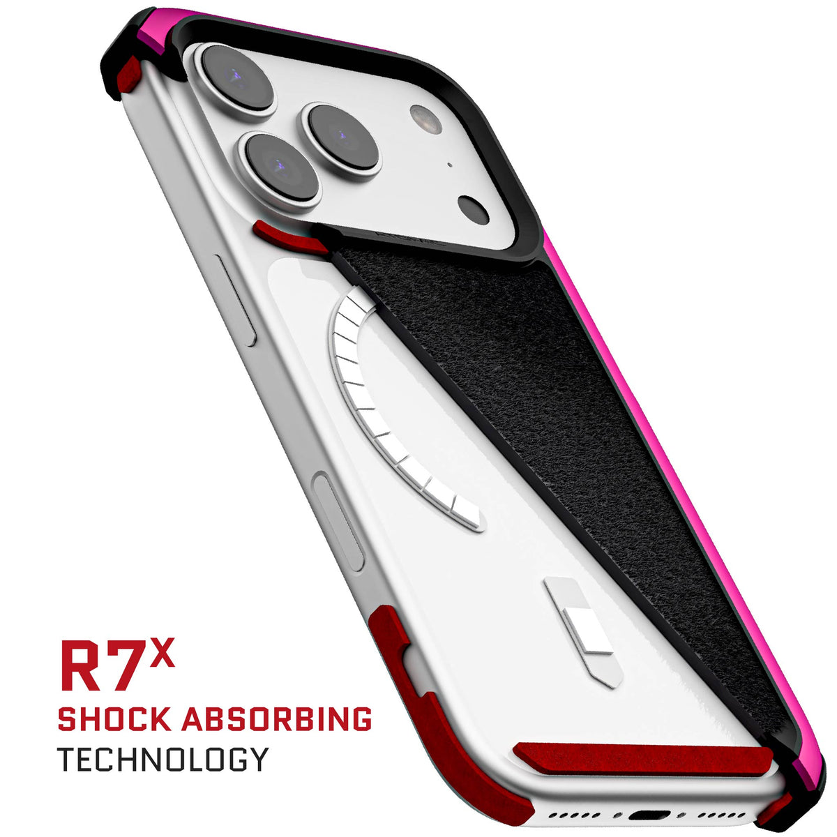iPhone 18 Pro Case Pink MagSafe Aluminum Metal Bumper Clear Protective Phone Cover