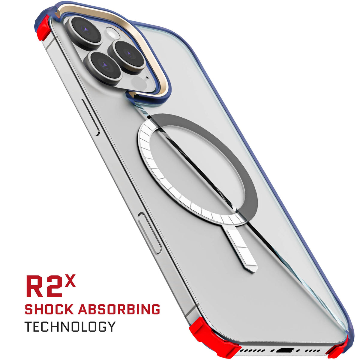 Apple iPhone 16 Pro Max Clear Blue Protective Phone Case MagSafe