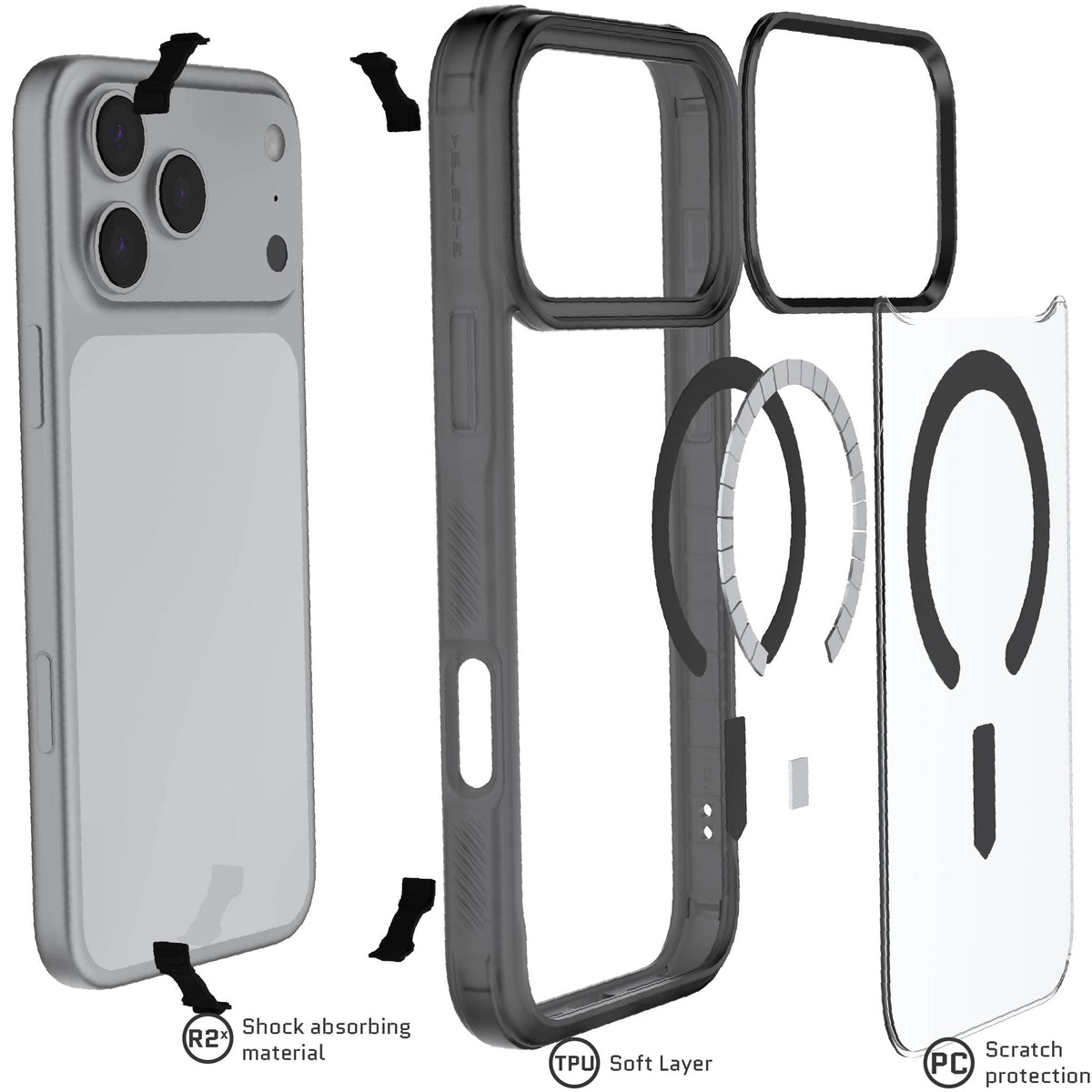 iPhone 18 Pro Max Case Smoke Matte MagSafe Protective Phone Cover Shockproof Magnetic Mag Safe Slim Thin