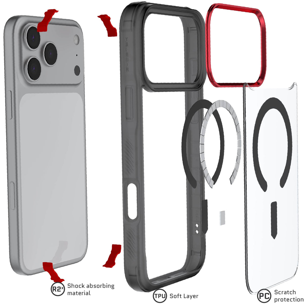 iPhone 18 Pro Max Case Smoke MagSafe Protective Phone Cover Shockproof Magnetic Mag Safe Slim Thin