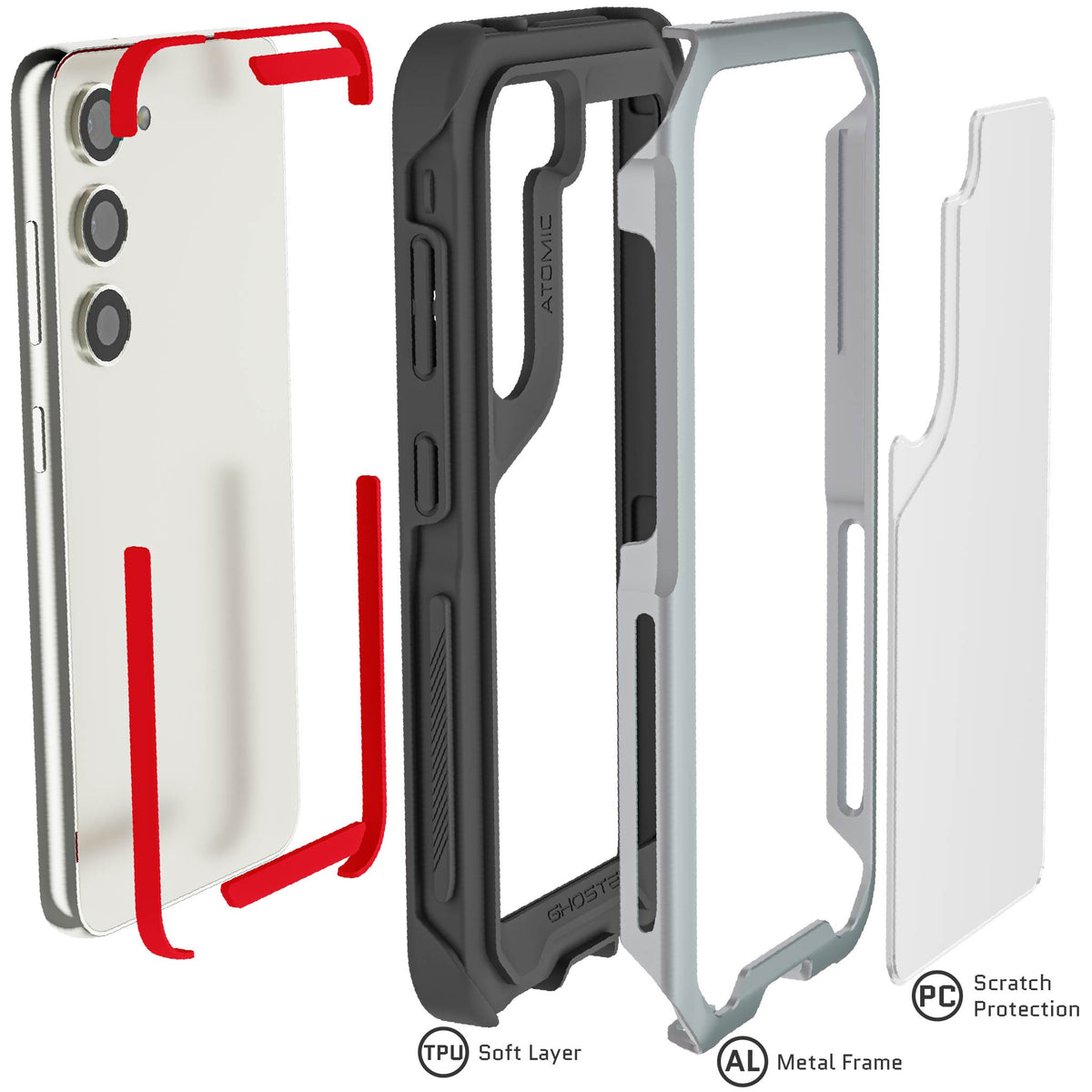 Samsung Galaxy S23 Case Silver Cover