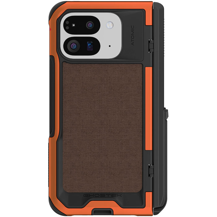 Google Pixel 9 Pro Fold Case Orange Fabric Kickstand Metal