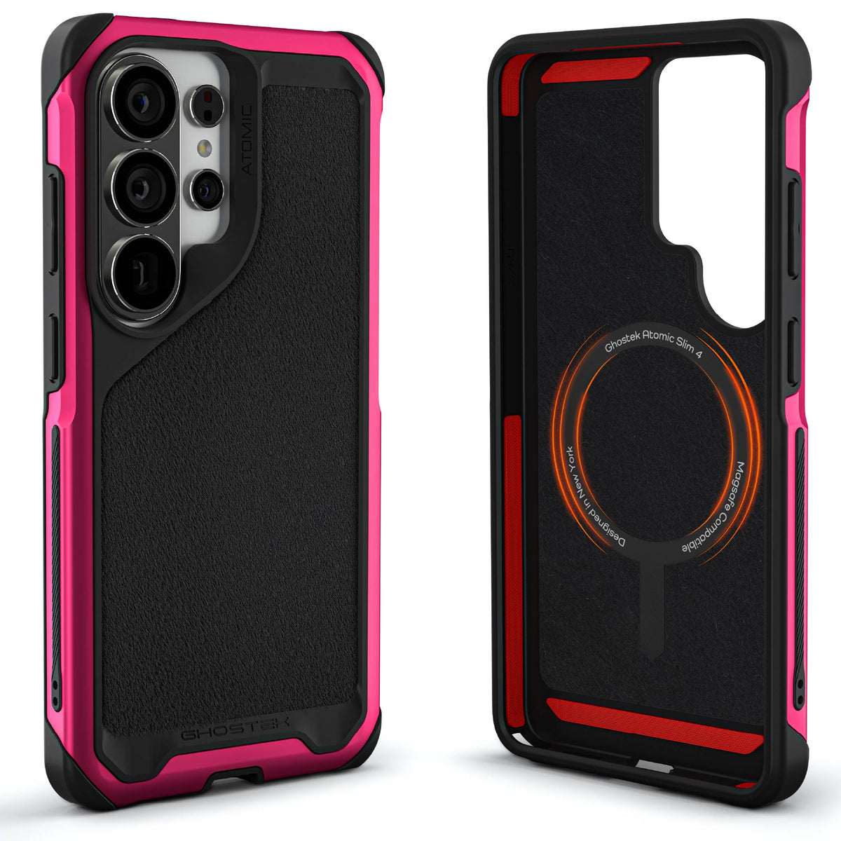 Galaxy S26 Ultra Case Clear Metal MagSafe Pink