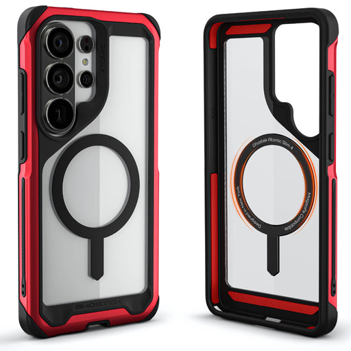 Galaxy S26 Ultra Case Clear Metal MagSafe Red