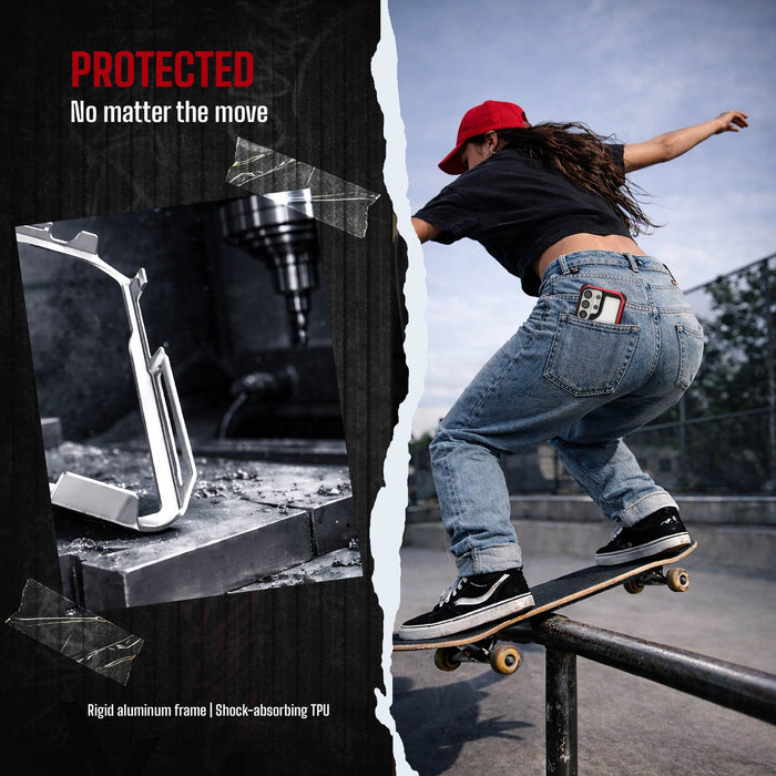 Galaxy S26 Ultra Case Clear Metal MagSafe Red