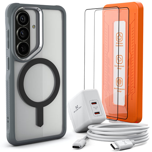Galaxy S26 Series Bundle – Case + Charger + Cable + Screen Protector