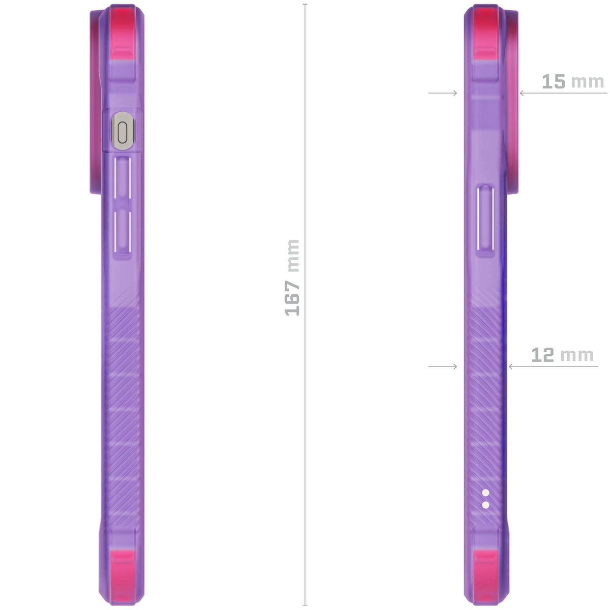 Purple iPhone 15 Pro Clear Case MagSafe