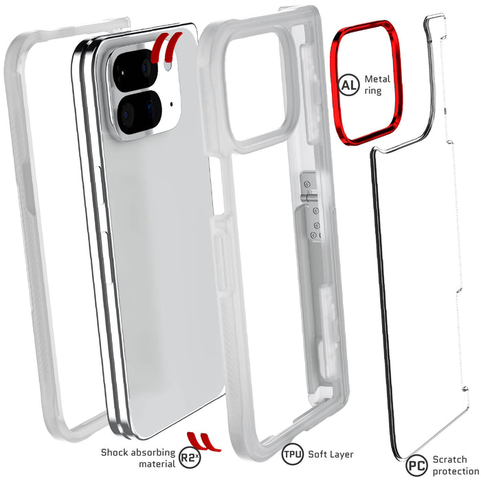 Pixel 10 Pro Fold Case Clear Protective Phone Cover Kickstand Hinge Protection
