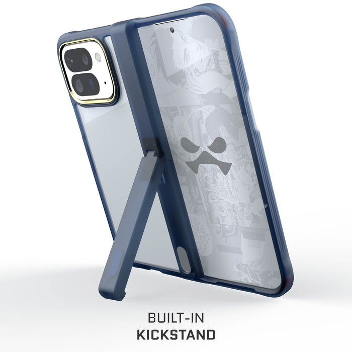 Google Pixel 10 Pro Fold Case Blue Clear Protective Phone Cover Kickstand Hinge Protection