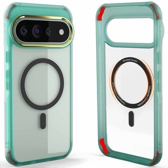 Google Pixel 11 Pro XL Case Clear Teal MagSafe Magnetic Ring Protective Cover