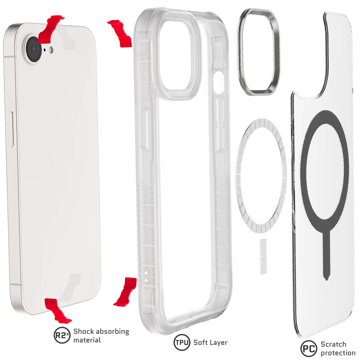 iPhone 17e Case Clear Matte MagSafe