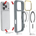 iPhone 17 Pro Case Gray Clear MagSafe Protective Phone Cover Shockproof
