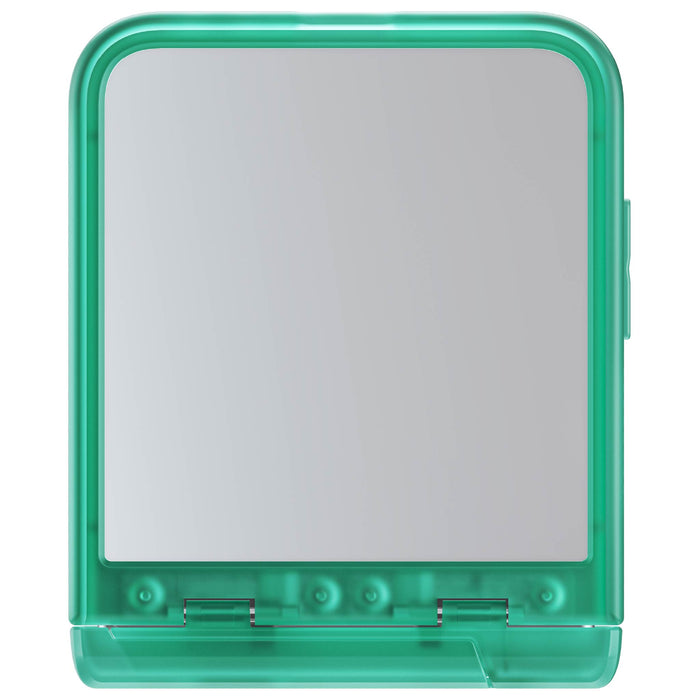 Clear Z Flip 6 Teal Case with Kickstand and Hinge Cover