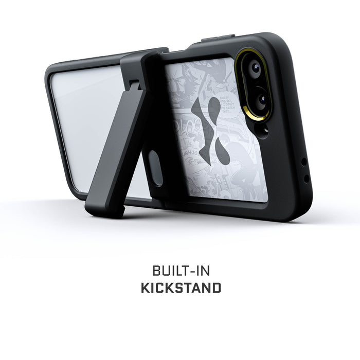 Black Galaxy Z Flip 6 Case with Kickstand