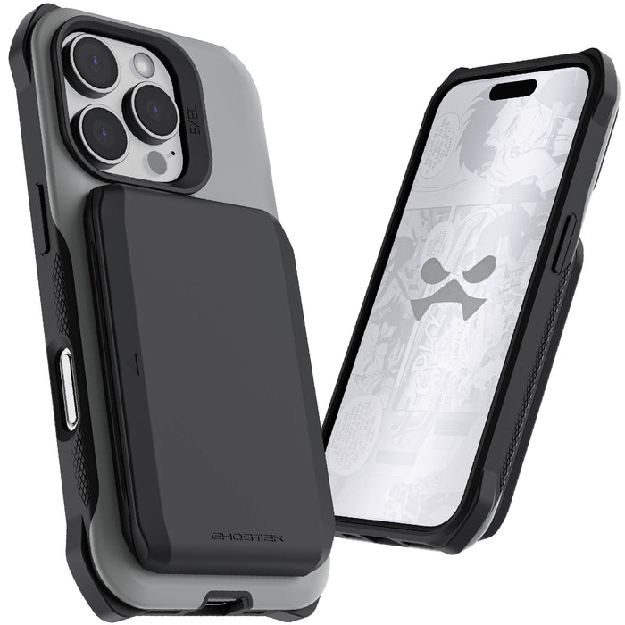 IPhone 16 Pro Case - Folio Flip Wallet Phone Case - Flip Folio 3 Card Slots Wallet Phone Case, Premium Leather, Credit Card Holder, Magnetic Closure, Wrist Strap, Kickstand Shockproof Case - CASEY