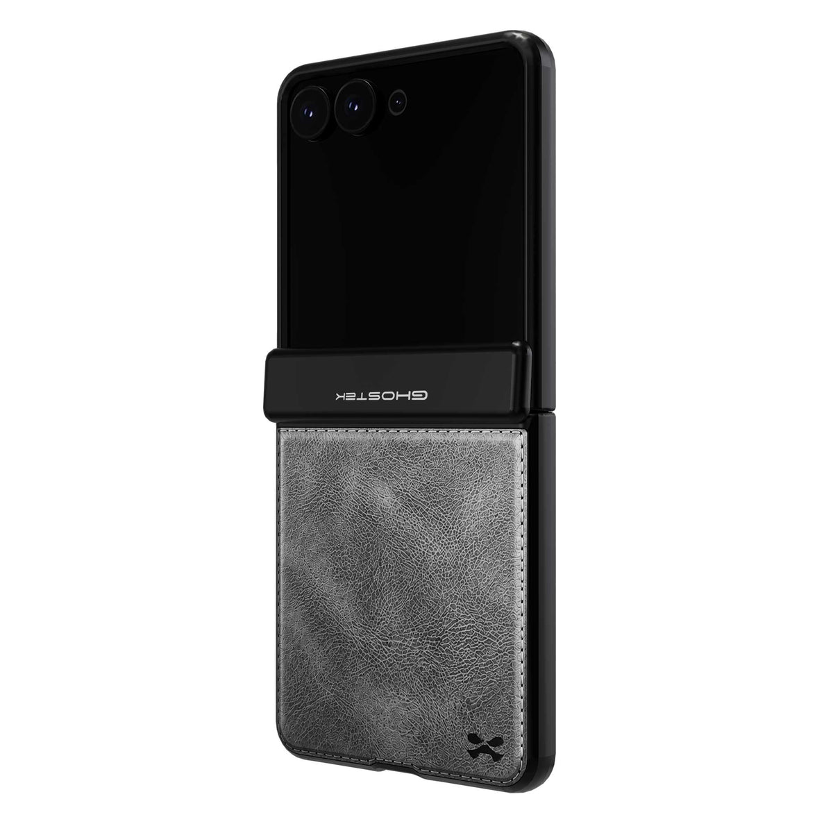 Samsung Galaxy Z Flip 8 Leather Case Gray MagSafe Magnetic Hinge Cover Screen Protector