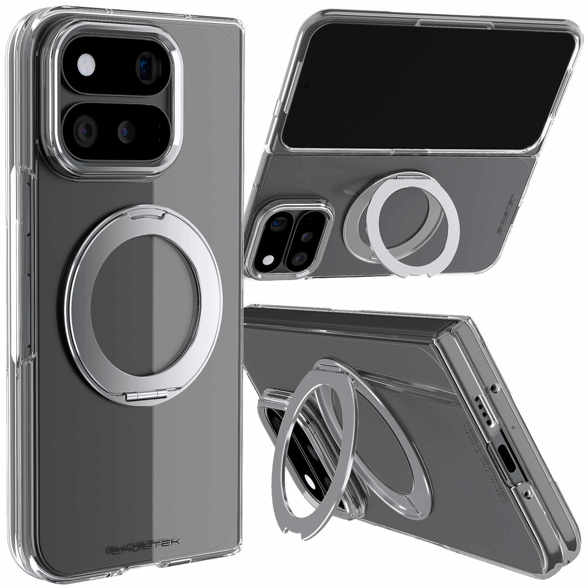Google Pixel 11 Pro Fold Case Clear Silver MagSafe
