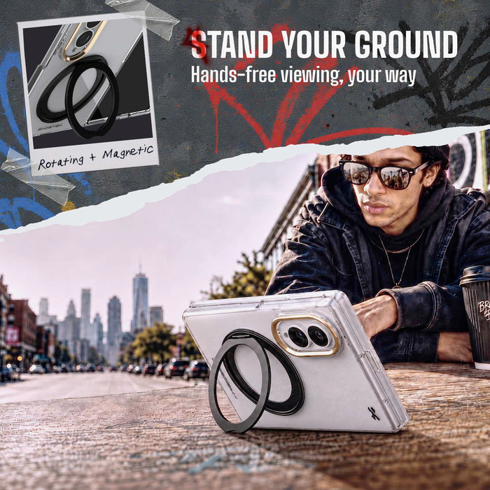 Galaxy Z Fold 8 Case Clear Gold MagSafe Kickstand
