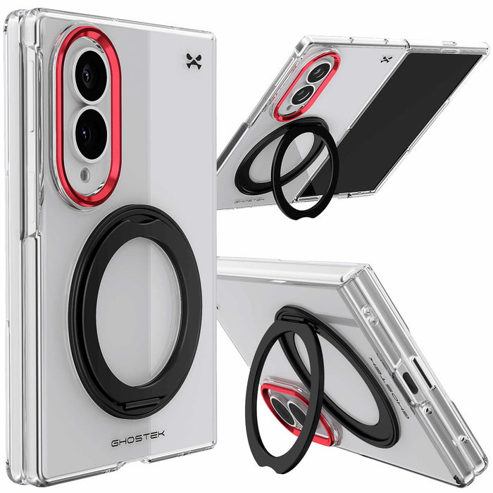 Samsung Galaxy Z Fold 8 Case Clear Red MagSafe Kickstand Magnetic