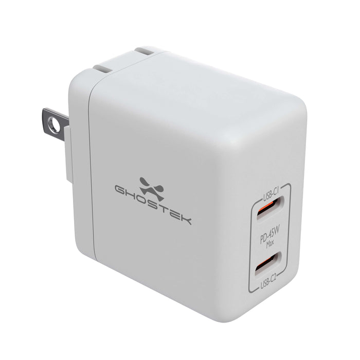 45W Dual USB-C Wall Adapter Charger Block Outlet Brick