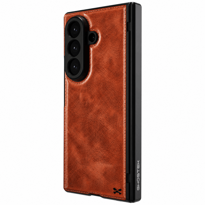 Galaxy Z Fold 8 Ultra Brown Leather Case with MagSafe and Screen Protector