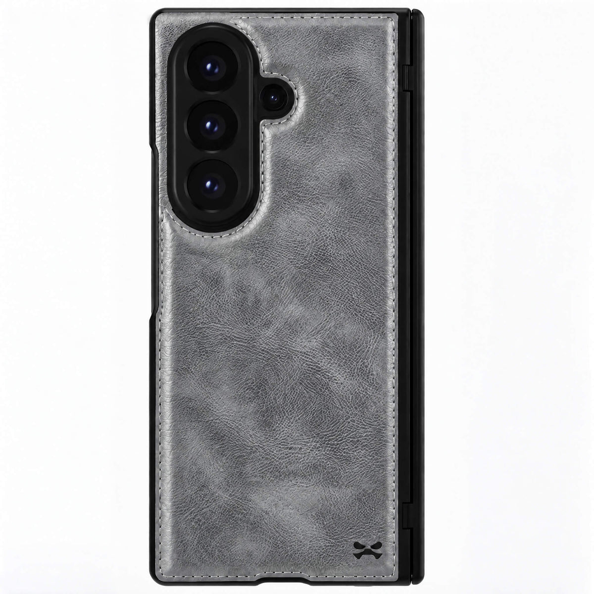 Galaxy Z Fold 8 Ultra Gray Leather Case with MagSafe and Screen Protector