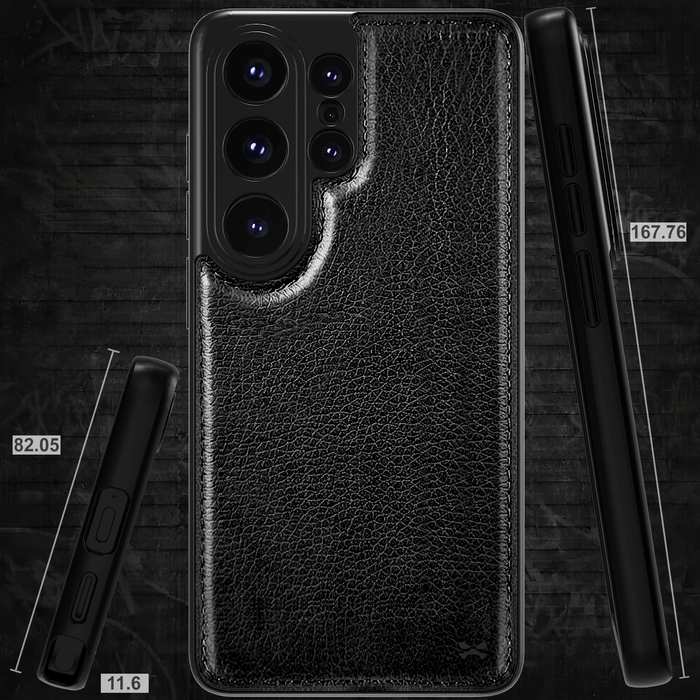 Samsung S26 Ultra Leather Case Black with MagSafe Magnetic 