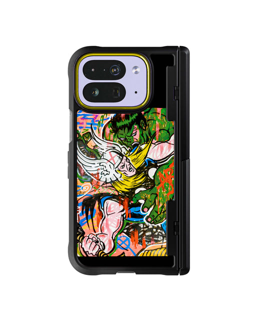 Pixel 10 Pro Fold Thor vs Hulk - Spraypaint Art Case Phone Cover