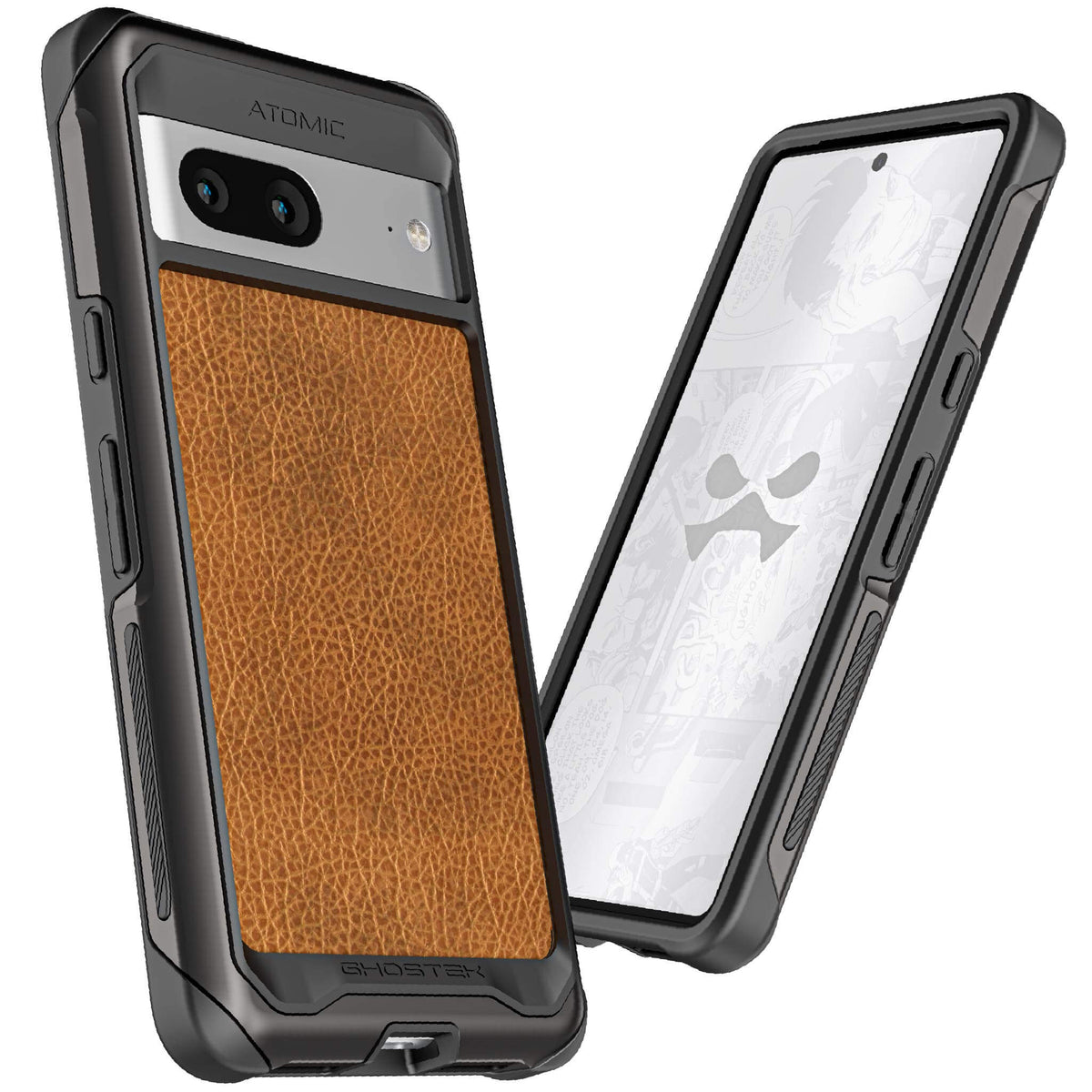 Google Pixel 7 Case Gunmetal Brown Leather