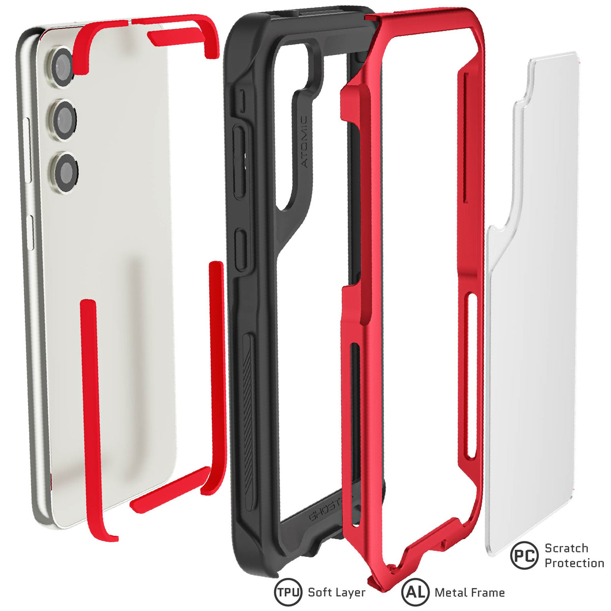 Samsung Galaxy S23+ Case Red Metal