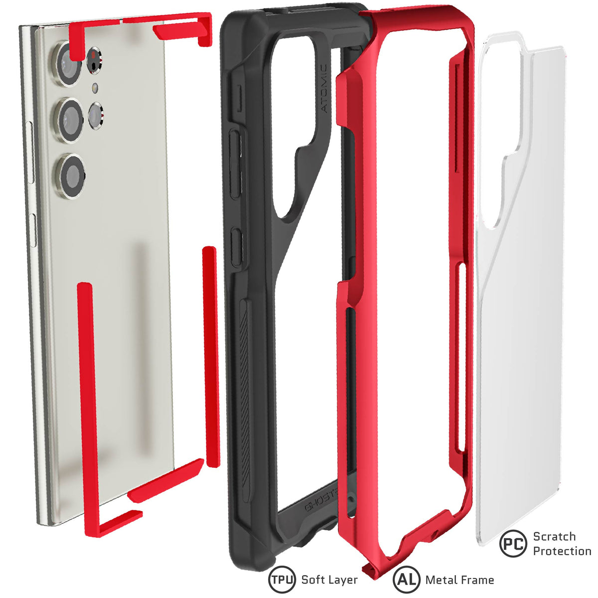 Samsung Galaxy S23 Ultra Case Red Metal